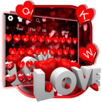 Red Glitter Love Keyboard icon