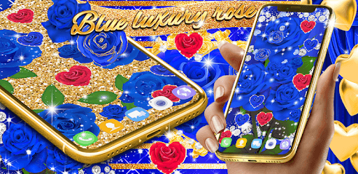 Blue golden rose live wallpaper PC screenshot