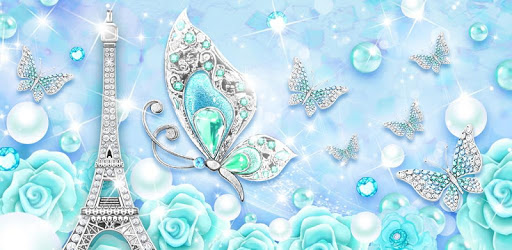 Turquoise Diamond Butterfly Live Wallpaper PC screenshot