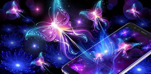 Purple Neon Butterfly Live Wallpaper PC screenshot