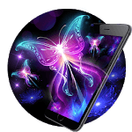 Purple Neon Butterfly Live Wallpaper for PC