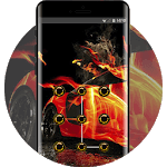 Lock theme for racing burning car wallpaper for PC