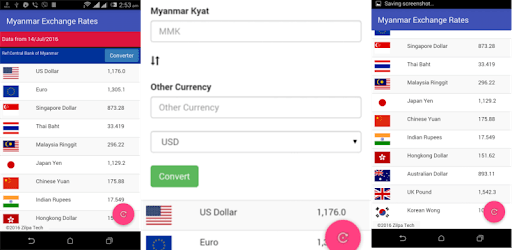 Myanmar Exchange Rates PC screenshot Myanmar Exchange Rates PC screenshot