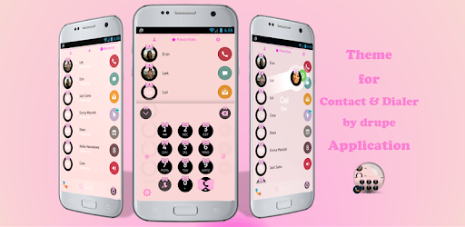 Ribbon Pink Contacts & Dialer Theme PC screenshot