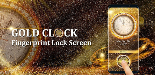 Golden clock fingerprint lock screen for prank PC screenshot Golden clock fingerprint lock screen for prank PC screenshot