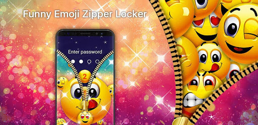 Funny emoji zipper lock screen PC screenshot