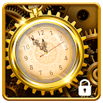 3D Golden Analog Clock lock screen for PC 3D Golden Analog Clock lock screen for PC