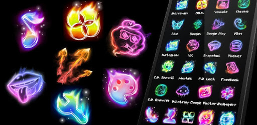 Neon Music Fire Theme PC screenshot
