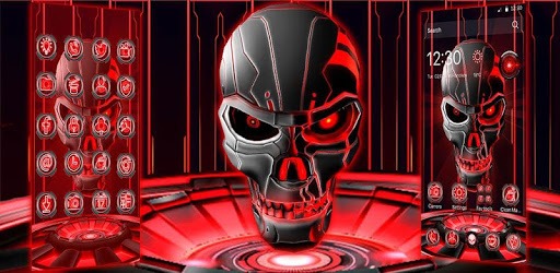 3D Tech Skull Launcher - Evil Halloween wallpaper PC screenshot