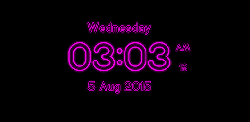 Digital Neon Clock Live Wallpaper PC screenshot
