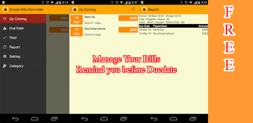Simple Bills Reminder PC screenshot