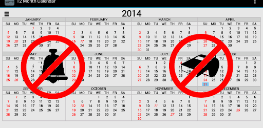 Twelve Month Calendar PC screenshot