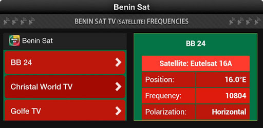 TV Satellite Info Benin PC screenshot