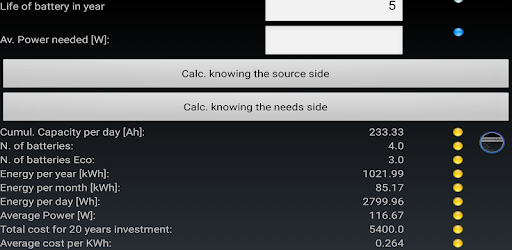 PV Solar Calculator PC screenshot