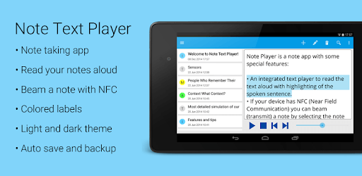 Note Text Player (Read aloud) PC screenshot