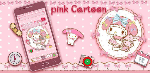 Pink Cartoon Cute Kitty PC screenshot