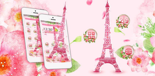 Pink Eiffel Tower Paris Theme PC screenshot Pink Eiffel Tower Paris Theme PC screenshot