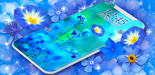 3D Blue Flowers Live Wallpaper PC screenshot