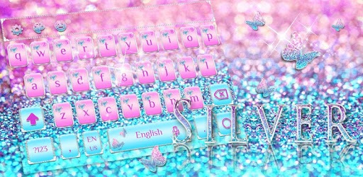 Silver Butterfly Keyboard Theme PC screenshot