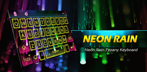 Neon Raindrops Emoji Keyboard PC screenshot